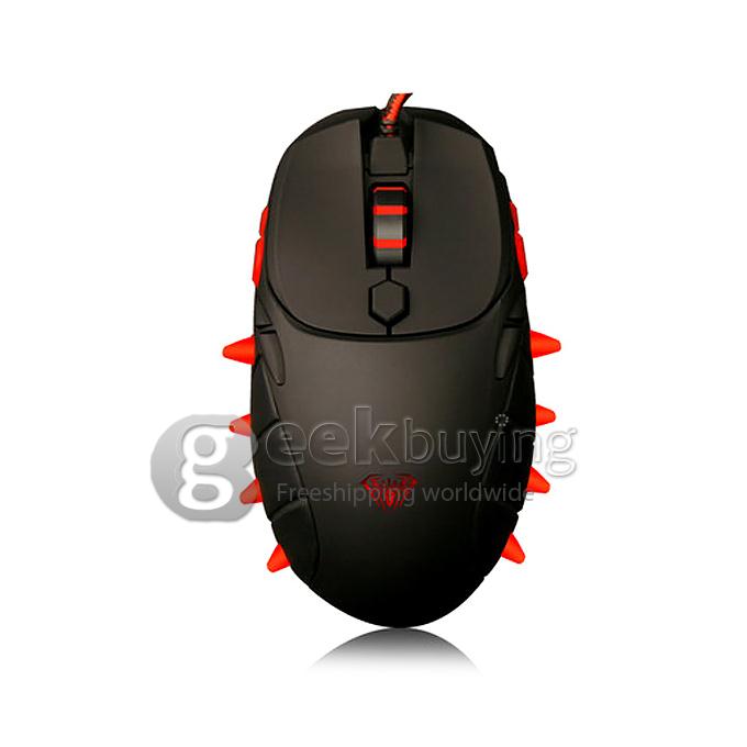 AULA Spider Queen 4000DPI 8D USB Wired Gaming Optical Mouse with LED Light Self Definition LOL Game Mouse 