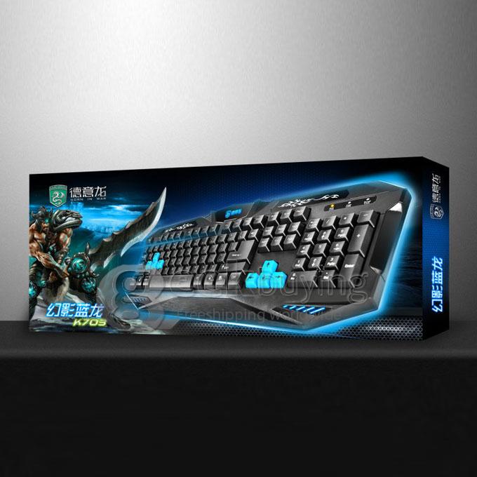 Delog DY-703 Waterproof USB Wired 107-Key Gaming Keyboard with LED Backlight for Computer and Laptop