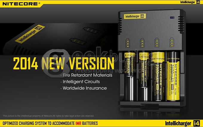 Nitecore D4 Digicharger LCD Display Universal Battery Charger Intelligent Circuitry - Black