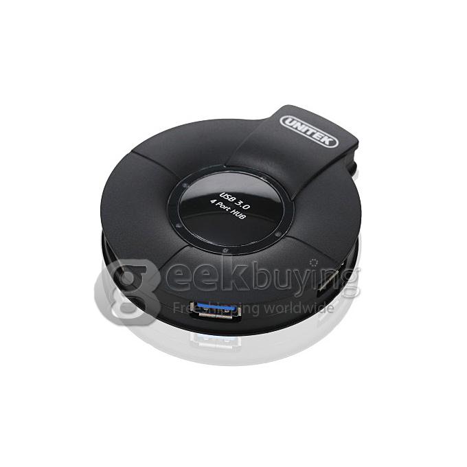 Unitek Y-3041 USB 3.0 Super Speed 4 Port Hub Splitter Hub 5V/2A for PC TV Box Notebook - Black