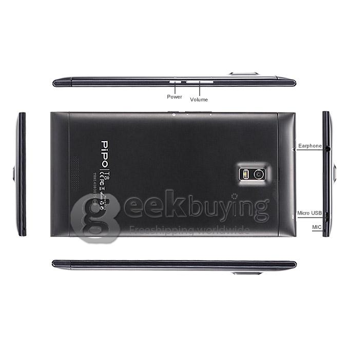 PIPO T8 MTK6592 Octa Core 1.7GHz 6.44 Inch Tablet PC Android 4.4 1920*1080 OS 2GB/32GB 3G Phone Call - Black