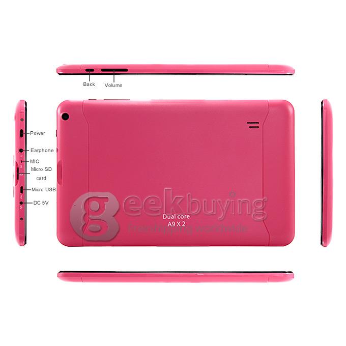 R902W RK3026 9 Inch Tablet PC Android 4.2 OS 8GB ROM Capacitive Touch Screen T-FLASH(Support 16G MAX) - Pink