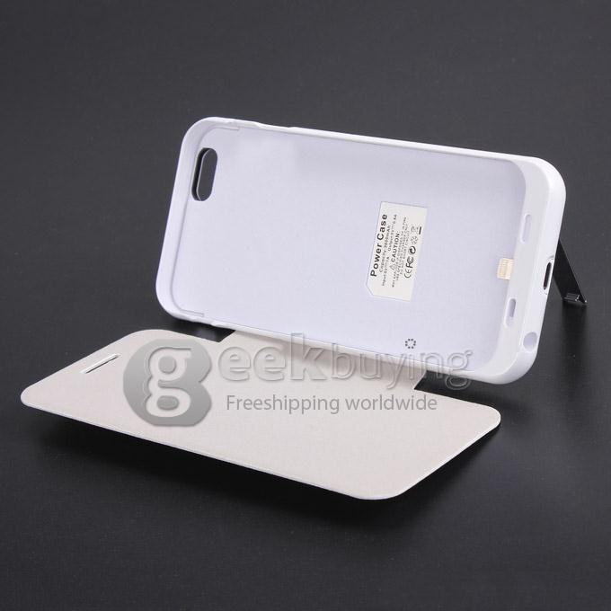 3800mAh External Battery Power Bank Backup Charging Case with Flip Leather Cover For iPhone 6 4.7