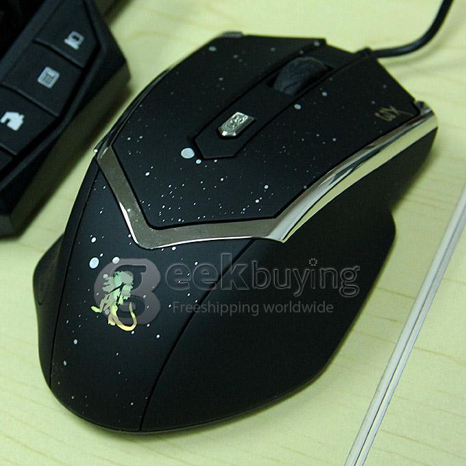 Genius G7 USB Wired LED Backlight 112 Key Gaming Keyboard + 6D 800/1600/2000DPI Mouse Combo Set - Black