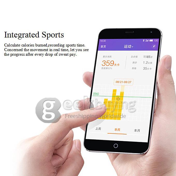 Waterproof inWatch Pi Bluetooth V4.0 Smart Watch Sapphire Glass Screen Support Calorie & Sports & Sleep Tracking - Silver