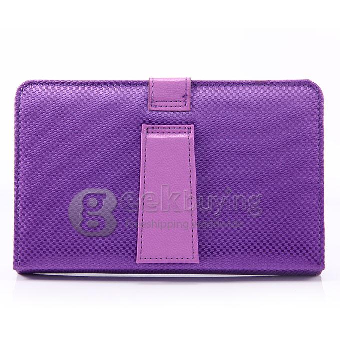 Universal Micro USB Keyboard Leather Case for 7 Inch Tablet PC - Purple