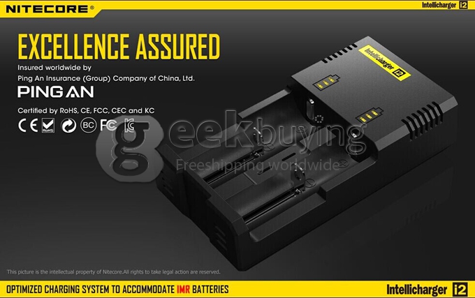 Nitecore D4 Digicharger LCD Display Universal Battery Charger Intelligent Circuitry - Black