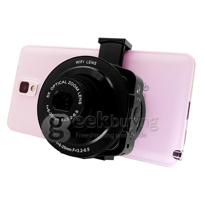AMKOV Sangmax SP-W501 14MP CMOS Lens Camera Wireless WiFi Direct Self-timer 5X Zoom Auto Focus - Black