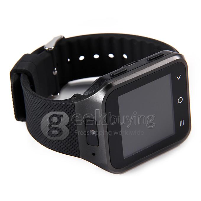 ZGPAX S8 1.54 Inch 240*240 Pixel Watch Phone MTK6572W Dual Core 1.2GHz Android 4.4 OS 512MB 4GB GPS 3G - Black