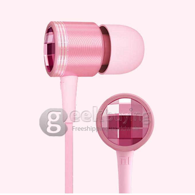 Original Xiaomi Crystal Smartphone Piston 2 II In-Ear Earphones Wire Control with Mic - Pink