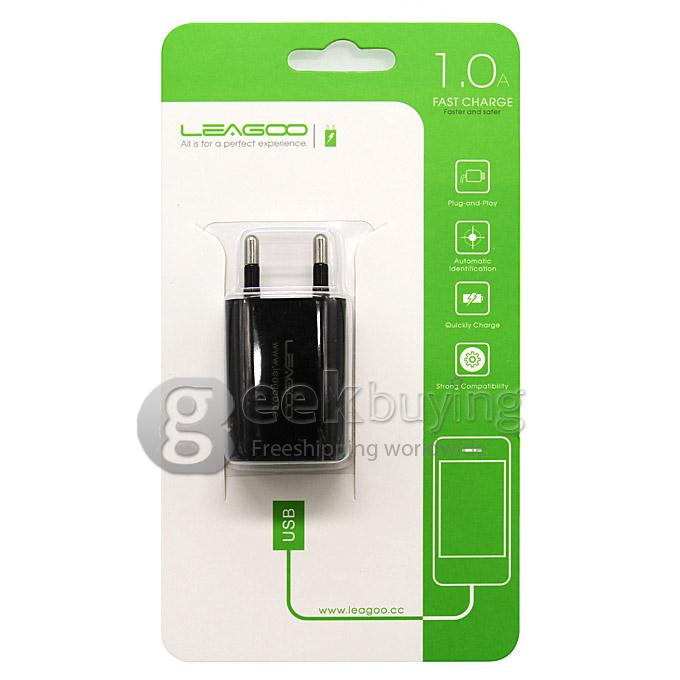 EU Plug Wall Charger USB Power Adapter for LEAGOO Smartphone - Black