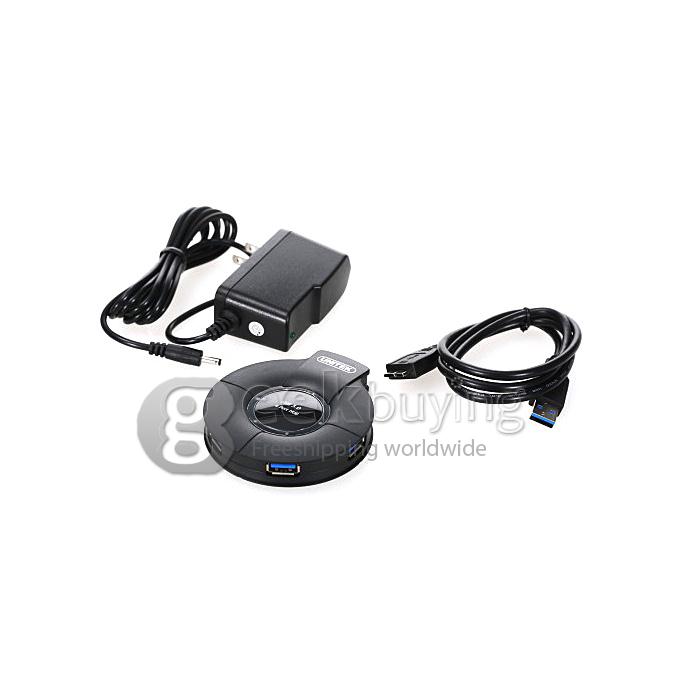 Unitek Y-3041 USB 3.0 Super Speed 4 Port Hub Splitter Hub 5V/2A for PC TV Box Notebook - Black