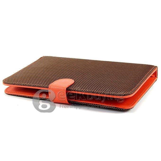 Universal Micro USB Keyboard Leather Case for 7 Inch Tablet PC - Brown