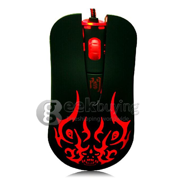 AULA DARK MAGIC SCORPION User-Defined Programming USB 2.0 Wired 3200DPI Gaming Optical Mouse with LED Light - Black