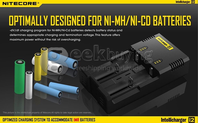Nitecore D4 Digicharger LCD Display Universal Battery Charger Intelligent Circuitry - Black
