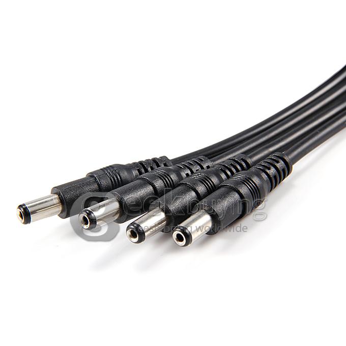 DC 1 to 4 Power Splitter Adapter Cable for Security CCTV Camera - Black