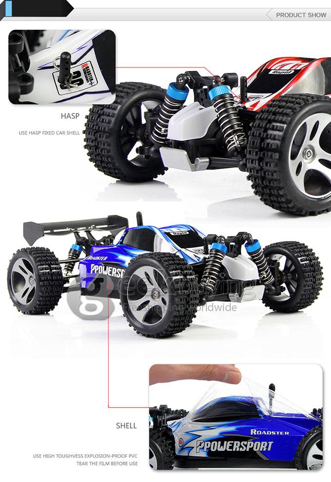 WLtoys A959 4CH Trucks High Speed Electric Remote Control Car Stunt Off-road Monster Truck Super Power Ready - Blue