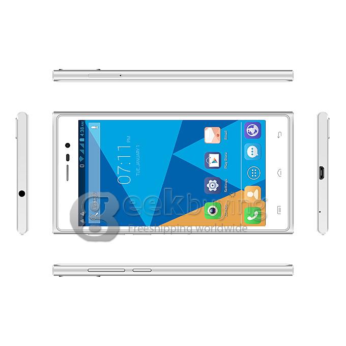 DOOGEE TURBO2 DG900 FHD 5.0Inch MTK6592 Octa Core 1.7GHz Smartphone Android 4.4 OS 2GB RAM 18.0MP Gorilla Glass 3-White with Silver Frame