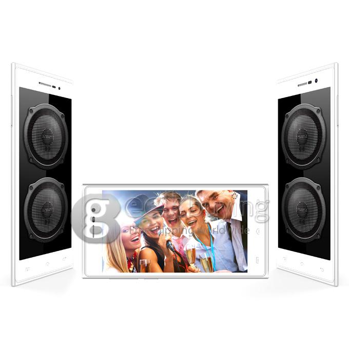 DOOGEE TURBO2 DG900 FHD 5.0Inch MTK6592 Octa Core 1.7GHz Smartphone Android 4.4 OS 2GB RAM 18.0MP Gorilla Glass 3-White with Silver Frame