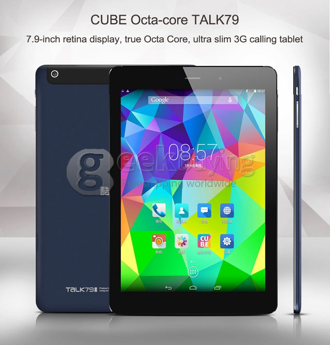 Cube TALK79 U55GT-C8 MTK8392 Octa Core 1.7GHz 7.85 Inch Android 4.4 OS IPS Retina 2048*1536 3G/Bluetooth/GPS 2GB+16GB Tablet PC