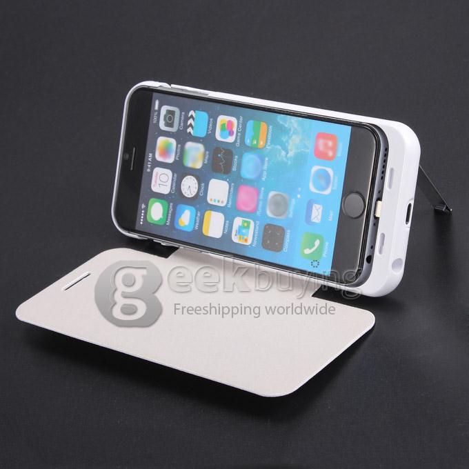 3800mAh External Battery Power Bank Backup Charging Case with Flip Leather Cover For iPhone 6 4.7