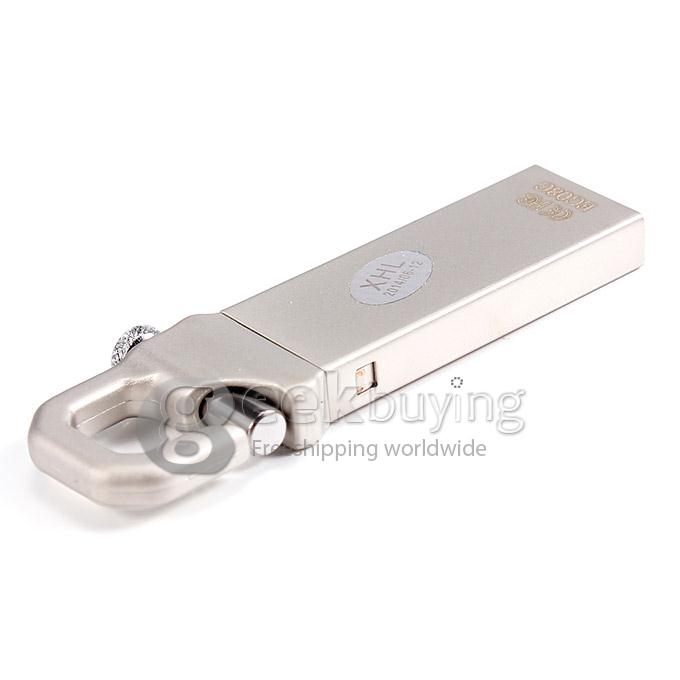 PNY Hook 8GB USB 2.0 Steel Flash Drive U Disk Memory Stick USB Drive - Silver