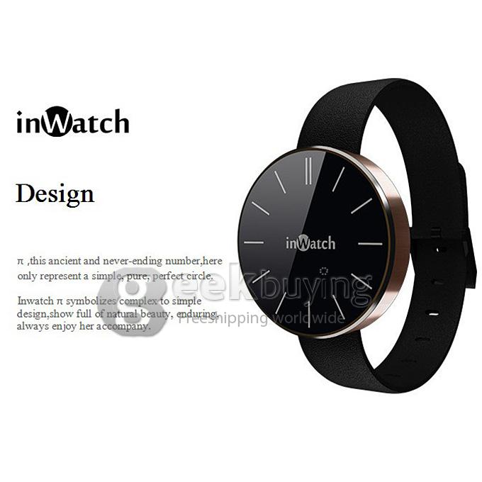 Waterproof inWatch Pi Bluetooth V4.0 Smart Watch Sapphire Glass Screen Support Calorie & Sports & Sleep Tracking - Black