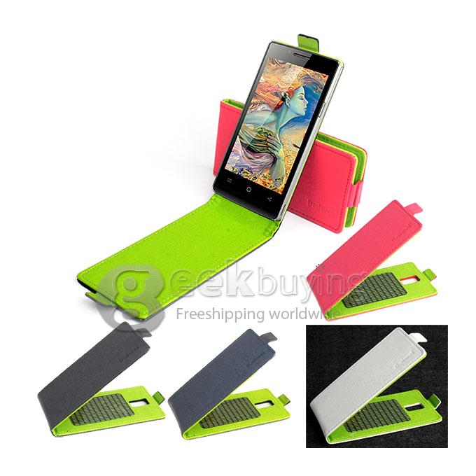 Protective PU Leather Hard Case Contrast Color Cover Shell for DOOGEE LATTE DG450  - White