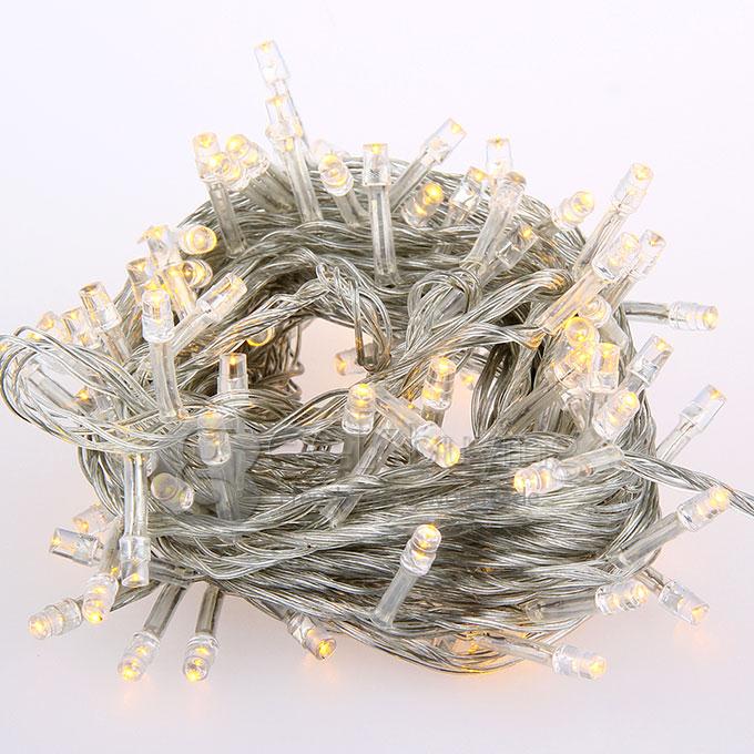 10M 100 LED 220V 8-Mode Fancy Ball Lights Decorative Christmas Party Festival Twinkle String Lamp Strip - Yellow (EU Plug)