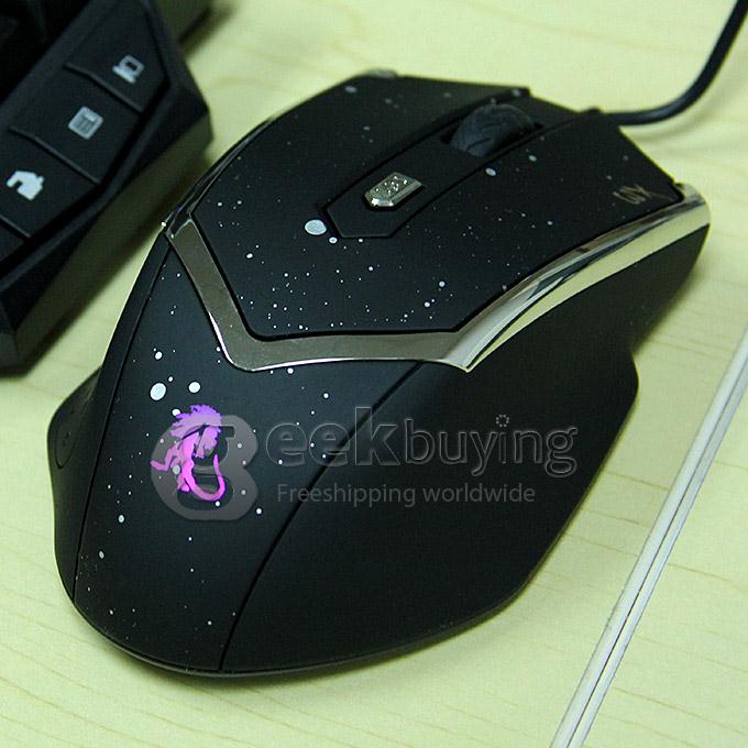 Genius G7 USB Wired LED Backlight 112 Key Gaming Keyboard + 6D 800/1600/2000DPI Mouse Combo Set - Black