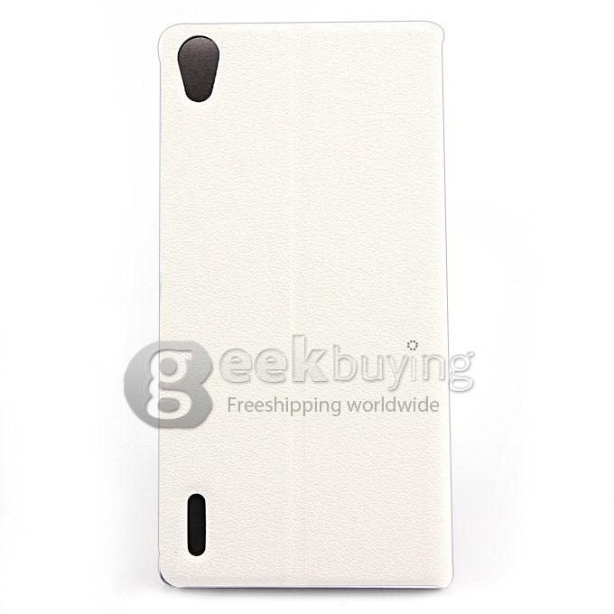 Brand New Protecive Cover Flip Stand Leather Case for HUAWEI Ascend P7 - White