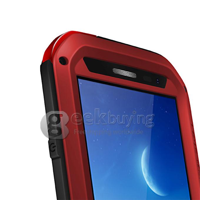Love Mei Multifunctional Phone Case Tempered Glass Shockproof Dustproof Protective Cover for OPPO Find 7 - Red