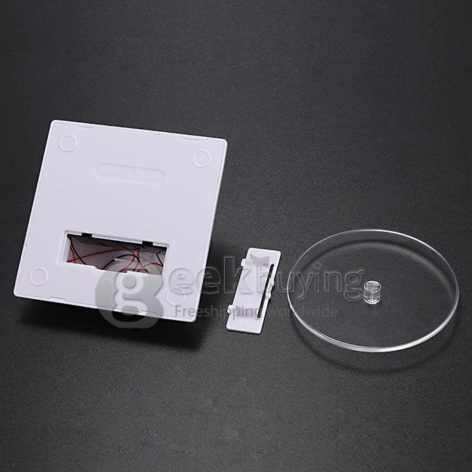 300g Load Solar Powered Rotation Turntable Jewelry Display Plate Desinger Rotary Jewelry Showcase Stand - Silver