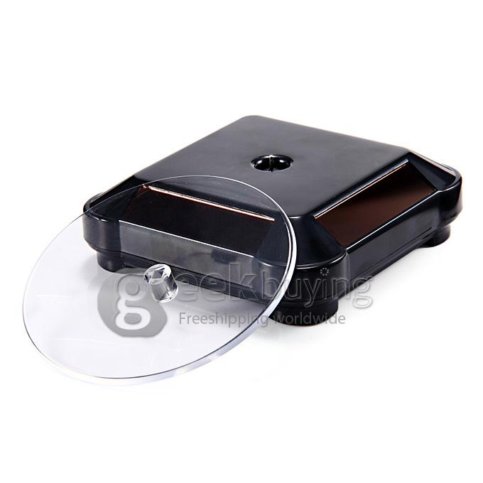 300g Solar Power Rotating Display Stand Turntable Rotary Plate Showcase for Jewellery Watch Mobile - Black