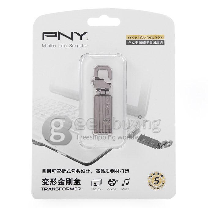 PNY Transformer 32GB USB 2.0 U Disk Memory Stick USB Drive Flash Drive - Silver