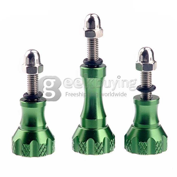 High Quality & Precision CNC Machining Thumb Knob Aluminum Alloy Bolt Nut Screw Kit For Gopro Hero 4 / 3 / 2 / 1 KEECOO SJCAM (Green)