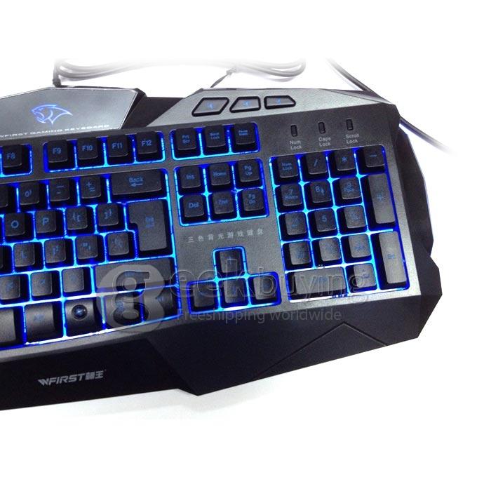 WFIRST X7 USB Wired 104Key Gaming Keyboard with Backlight