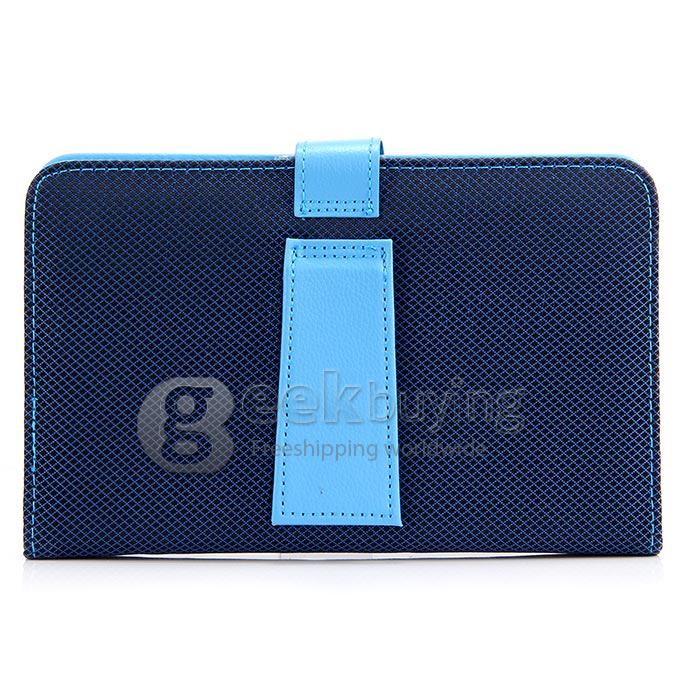 Universal Micro USB Keyboard Leather Case for 7 Inch Tablet PC - Blue