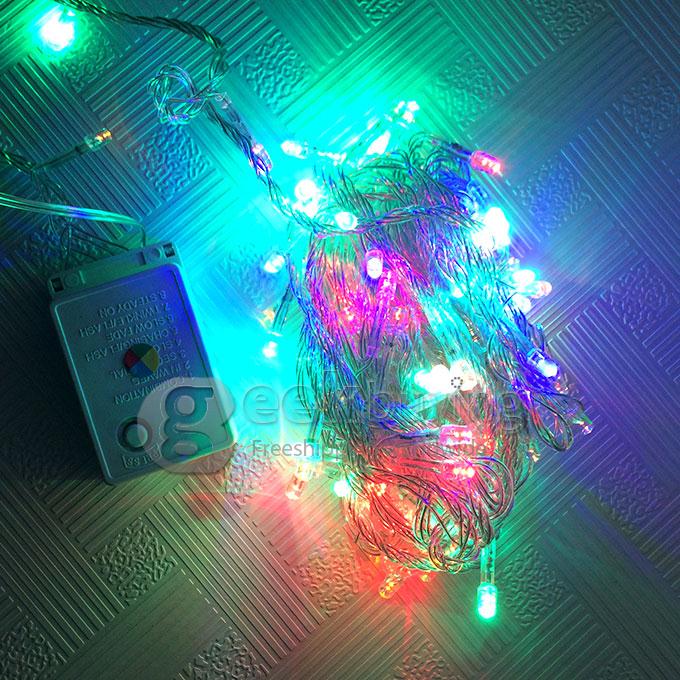 10M 100 LED 220V 8-Mode Fancy Ball Lights Decorative Christmas Party Festival Twinkle String Lamp Strip - RGB (EU Plug)