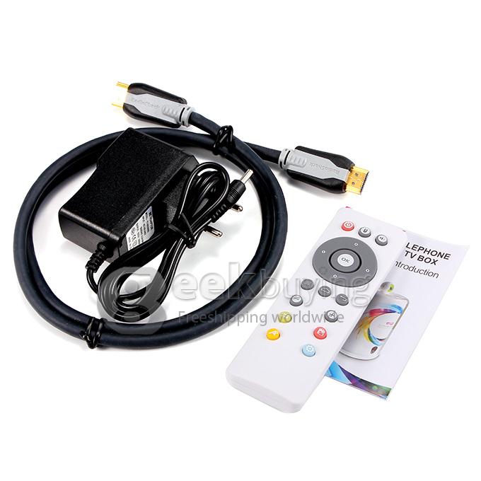 Elephone TV BOX RK3188 Quad Core 1.6GHz Android 4.4 HDMI HDD Player 1G/8G 5.0MP Camera Bluetooth OTG Athome Camera - White