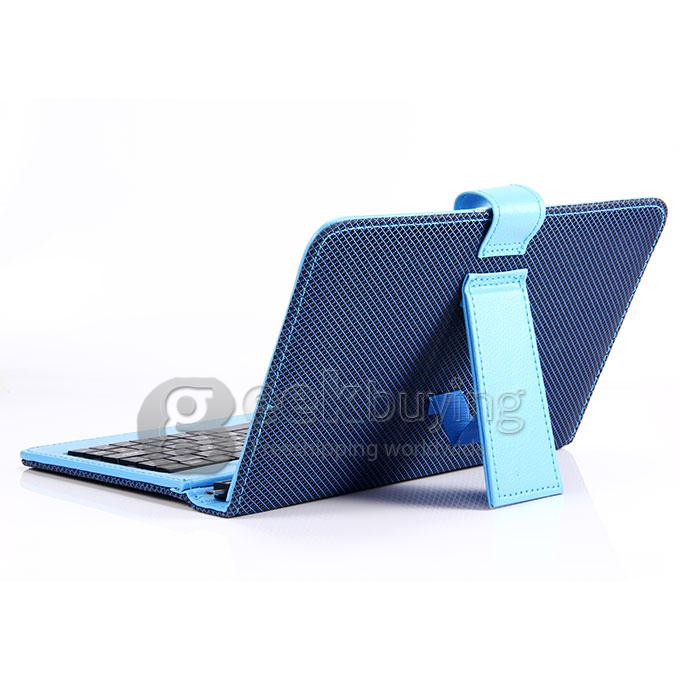 Universal Micro USB Keyboard Leather Case for 7 Inch Tablet PC - Blue