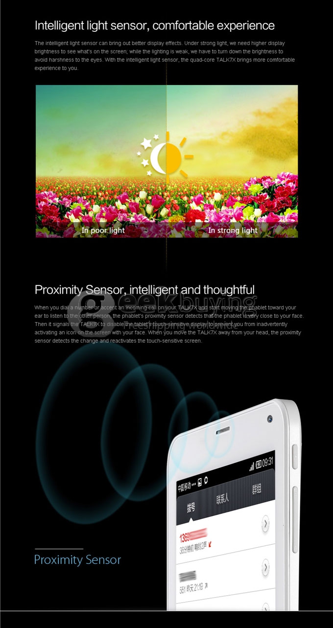 Cube TALK 7X U51GT MTK8382 Quad Core 7 Inch Android 4.2 OS 3G Phablet Tablet PC 1GB RAM 8GB ROM Capacitive Touch Screen 1024*600 - White