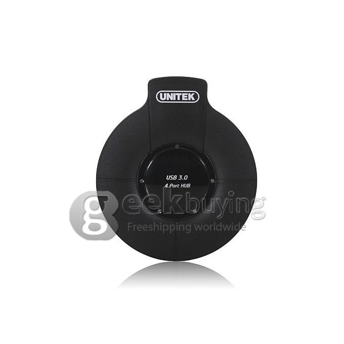 Unitek Y-3041 USB 3.0 Super Speed 4 Port Hub Splitter Hub 5V/2A for PC TV Box Notebook - Black