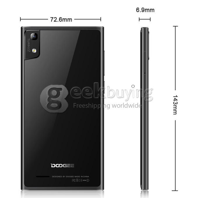 DOOGEE TURBO2 DG900 FHD 5.0Inch MTK6592 Octa Core 1.7GHz Smartphone Android 4.4 OS 2GB RAM 18.0MP Gorilla Glass 3-Black