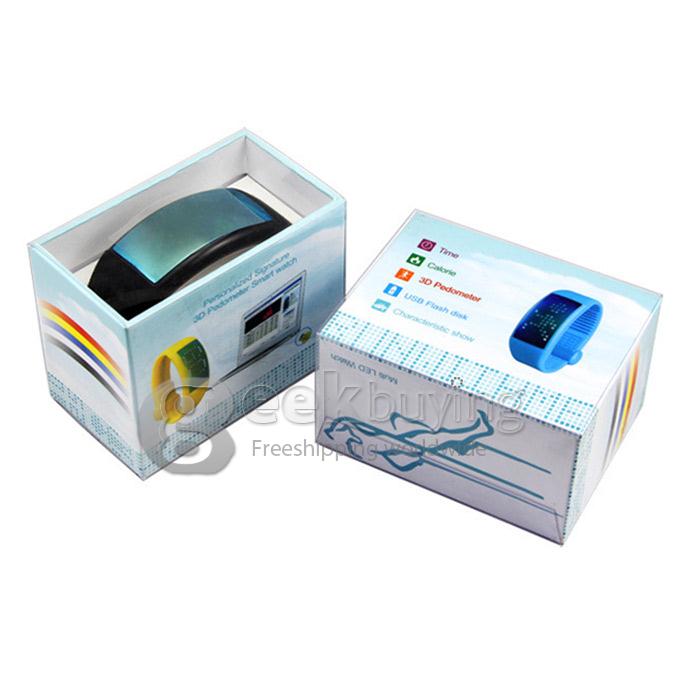 Personalized Accurate Signature USB 3D Acceleration Sensor Pedometer Smart Watch 8G Capacity - Black