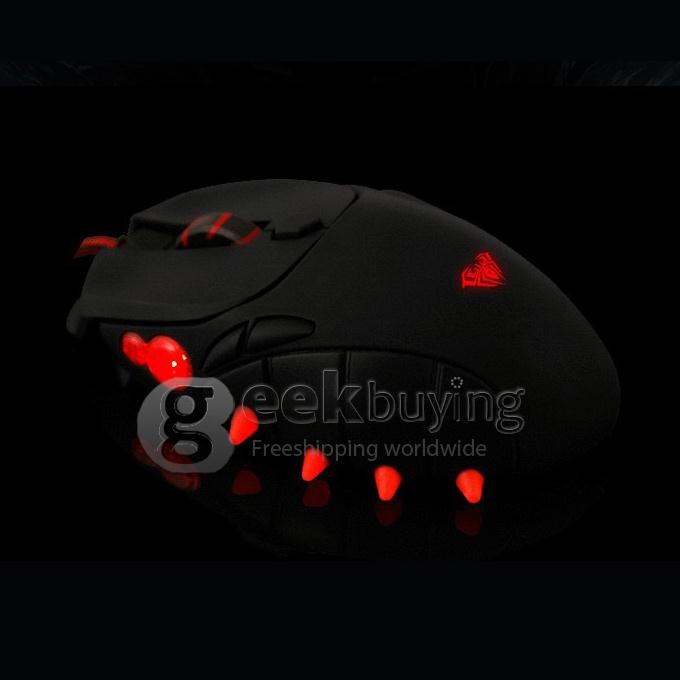 AULA Spider Queen 4000DPI 8D USB Wired Gaming Optical Mouse with LED Light Self Definition LOL Game Mouse 