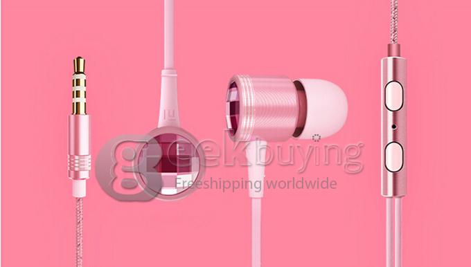 Original Xiaomi Crystal Smartphone Piston 2 II In-Ear Earphones Wire Control with Mic - Pink