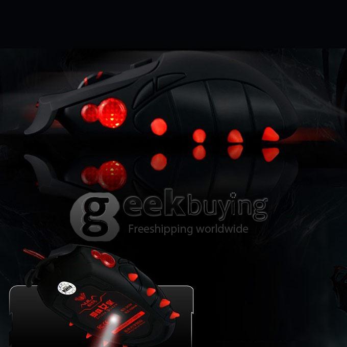 AULA Spider Queen 4000DPI 8D USB Wired Gaming Optical Mouse with LED Light Self Definition LOL Game Mouse 