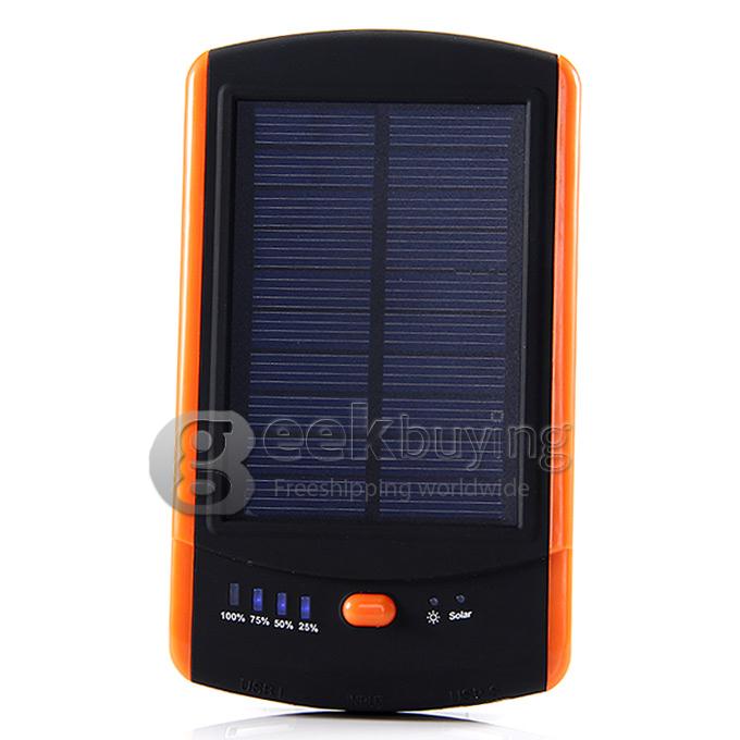 6000mAh Dual USB 5V/2.1A High Quality Power Bank Solar Battery Charger for Phone Tablet Camera Device - Orange