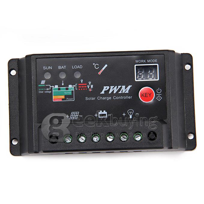 12V/24V 30A Solar Power Intelligent PV Charge Controller - Black